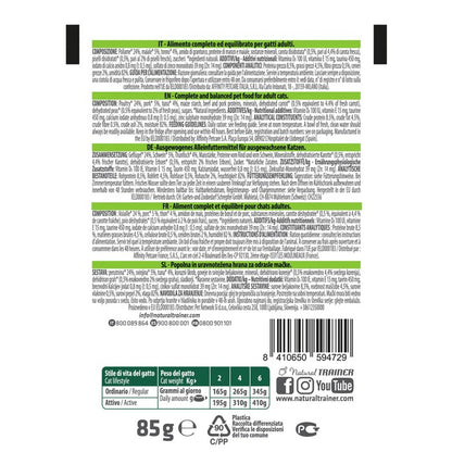 Natural Trainer Cat Straccetti Adult con Tonno e verdure 85g