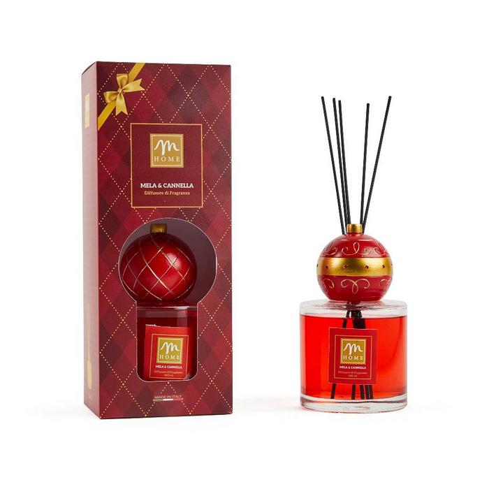 Diffusore di essenza natalizio con sfera, con midollini 500 ml
