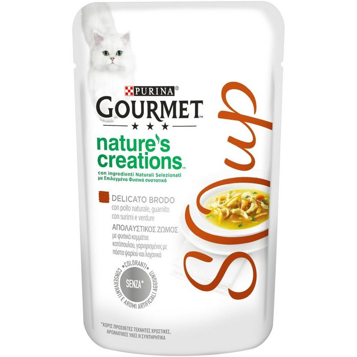 Purina Gourmet Nature's Creations Soup con pollo e pesce 40g