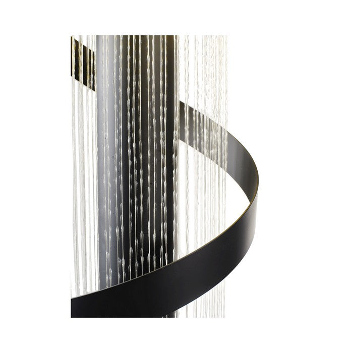 Fontana cilindrica in acciaio con LED per decorazione 112 cm antracite