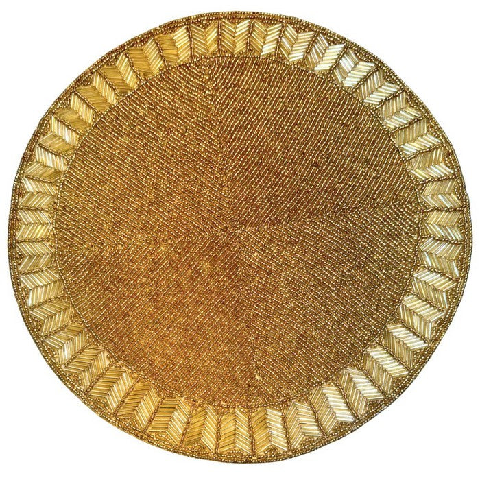 Tovaglietta tonda con perline di vetro colorate 36 cm