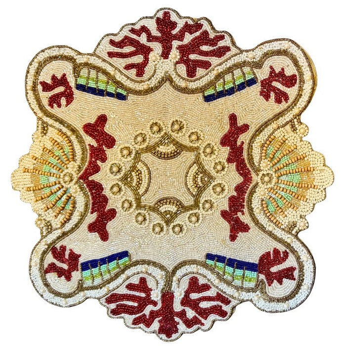 Tovaglietta con perline di vetro colorate 36 cm