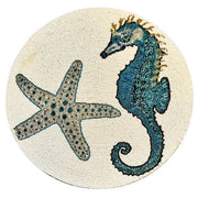 Tovaglietta tonda con perline di vetro colorate 36 cm - Cavalluccio marino