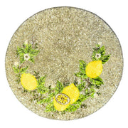 Tovaglietta tonda con perline di vetro colorate 36 cm - Limoni