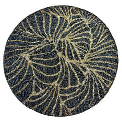 Tovaglietta tonda con perline di vetro colorate 36 cm - Black