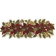 Runner natalizio con perline colorate 30x90 cm - Fiori