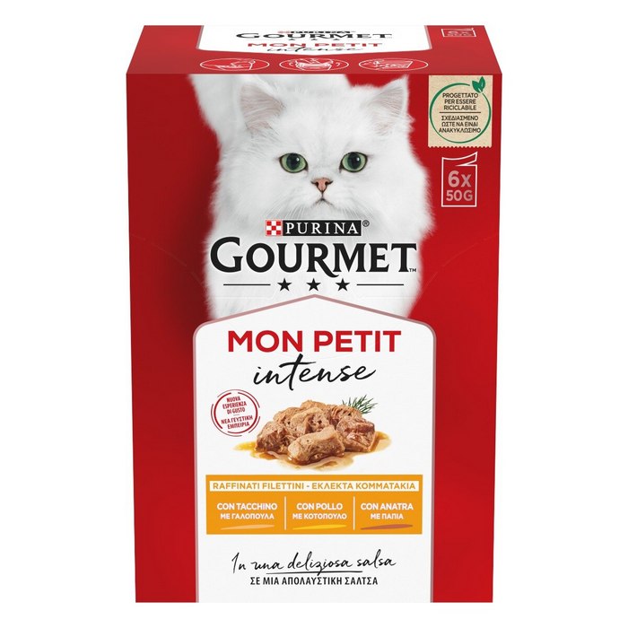 Purina Gourmet Mon Petit Scelta deliziosa con anatra, pollo e tacchino 6x50g - PURINA - 66186293019002