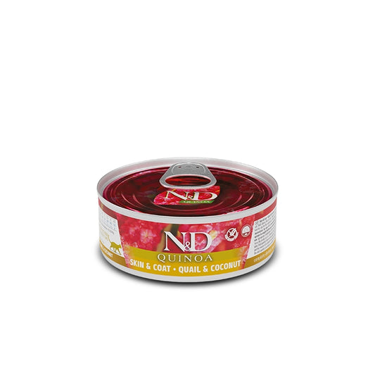N&D Quinoa Cat Skin&Coat Quaglia e cocco Adult 80g - FARMINA - 64826521583994