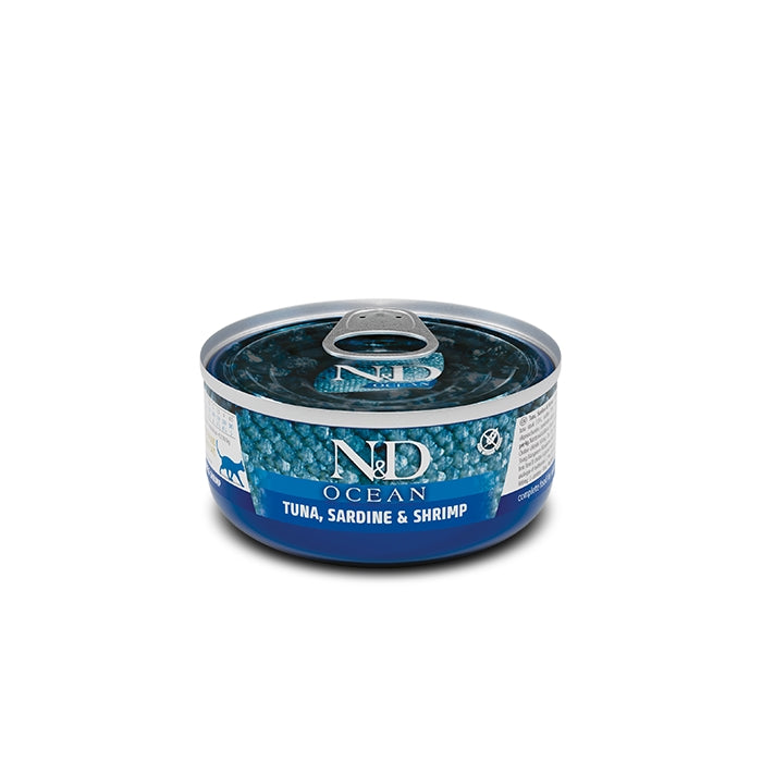 N&D Ocean Cat Tonno, sardine e gamberetti Adult 70g - FARMINA - 64826474889594