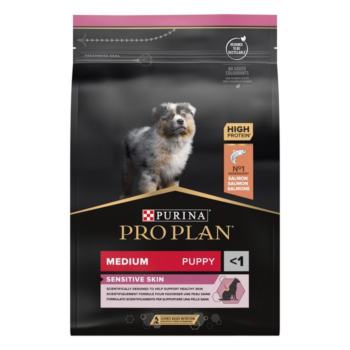 Purina Pro Plan Medium Puppy Sensitive Skin ricco in salmone