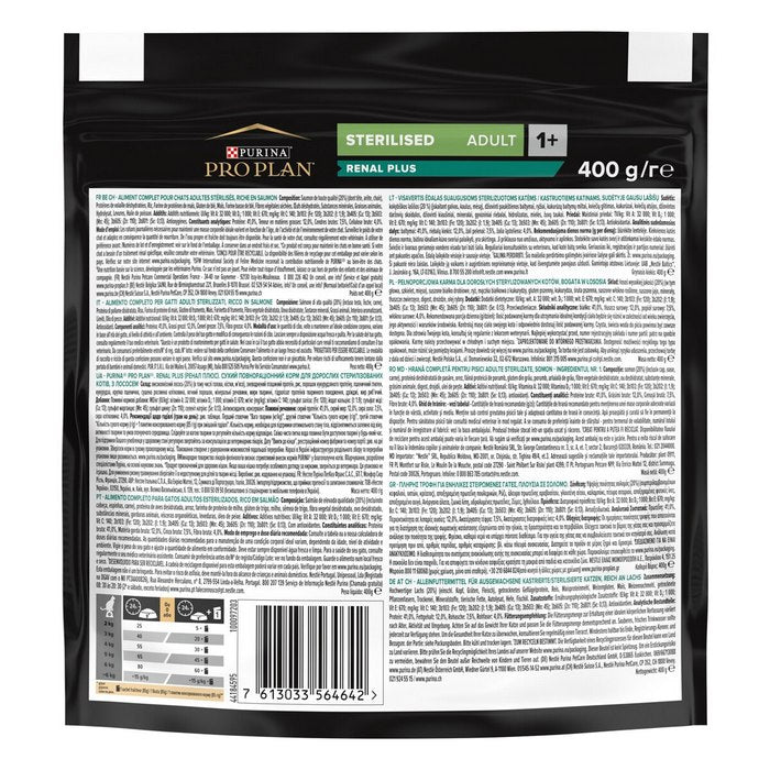 Purina Pro Plan Adult Sterilised Renal Plus ricco in salmone