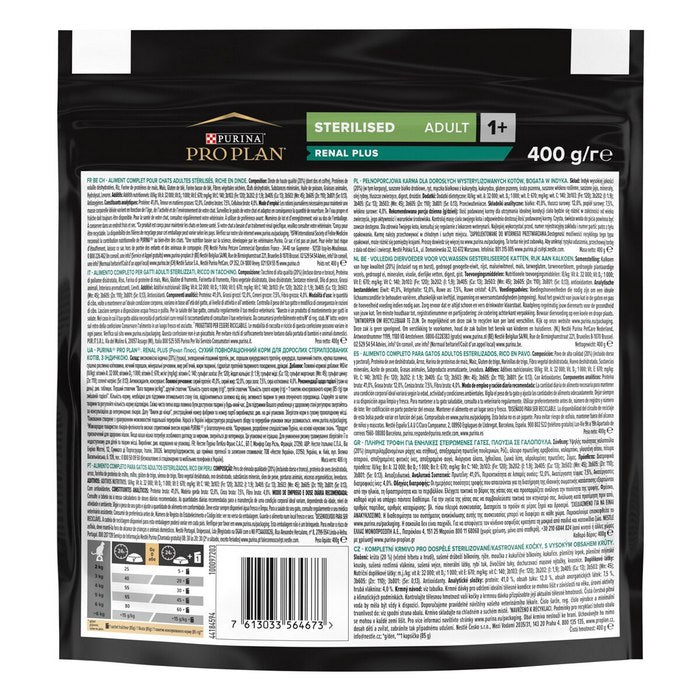 Purina Pro Plan Adult Sterilised Renal Plus ricco in tacchino