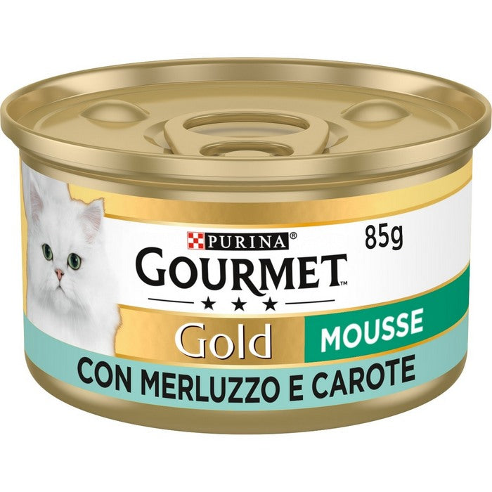 Purina Gourmet Gold Mousse con merluzzo e carote 85g