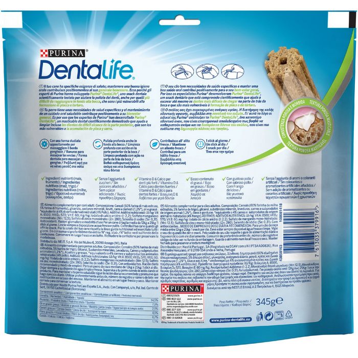 Purina Dentalife Multipack Snack per l'igiene orale cane Medium 15 stick