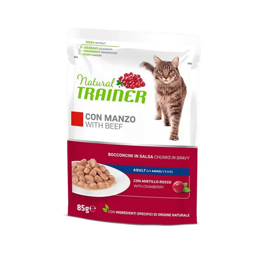 Natural Trainer Cat Adult con Manzo 85g - NATURAL TRAINER - 64761806094714