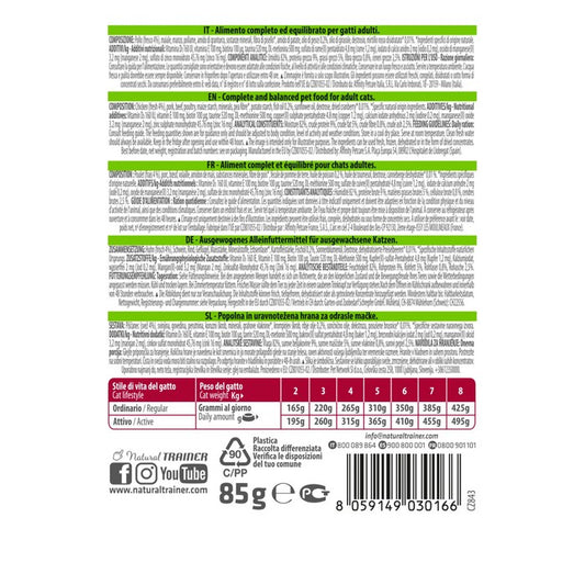 Natural Trainer Cat Adult Pollo 85g - NATURAL TRAINER - 64761830998394
