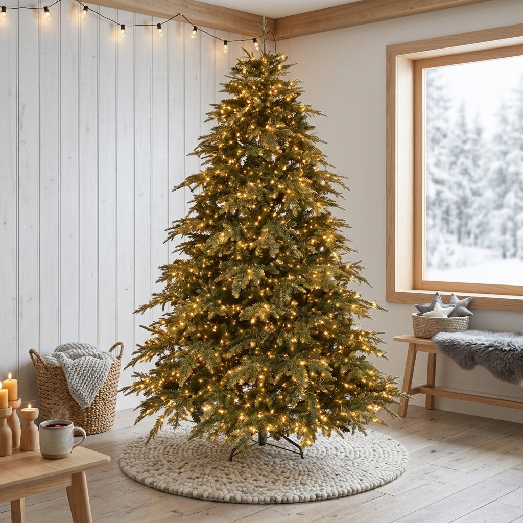 Albero di Natale verde realistico con luci bianco caldo - Big Sky