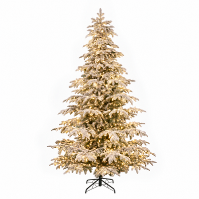 Albero di Natale innevato realistico con luci bianco caldo - Salice