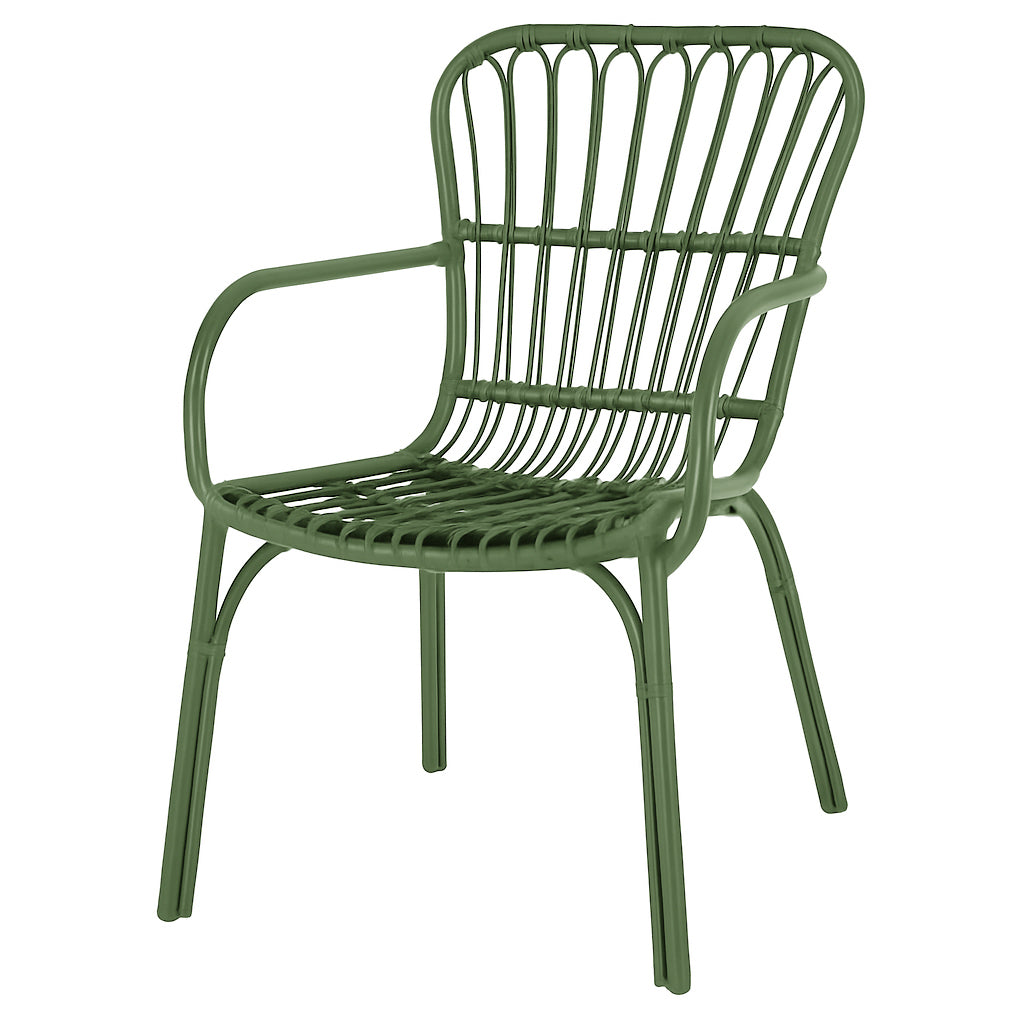 Set da giardino con divano, poltrone e tavolino in polipropilene effetto rattan - Meridiana - Agave
