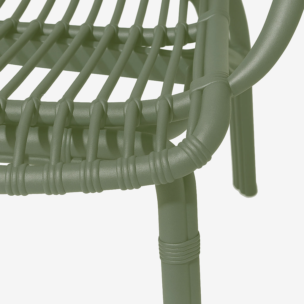 Set da giardino con divano, poltrone e tavolino in polipropilene effetto rattan - Meridiana - Agave