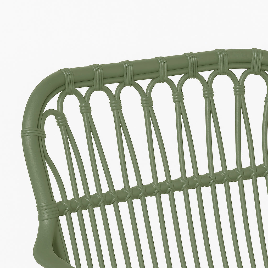 Set da giardino con divano, poltrone e tavolino in polipropilene effetto rattan - Meridiana - Agave