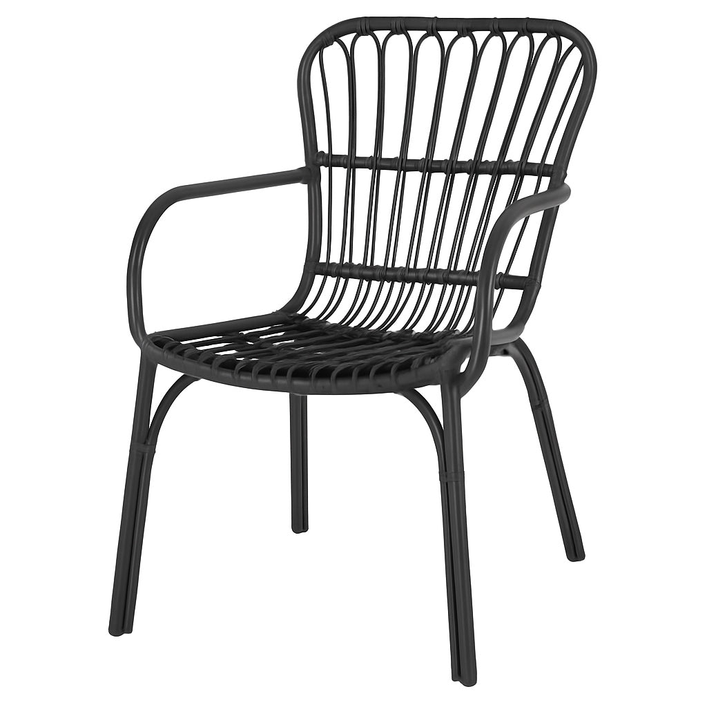 Set da giardino con divano, poltrone e tavolino in polipropilene effetto rattan - Meridiana - Antracite - BEST - 66468665262458