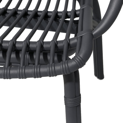 Set da giardino con divano, poltrone e tavolino in polipropilene effetto rattan - Meridiana - Antracite