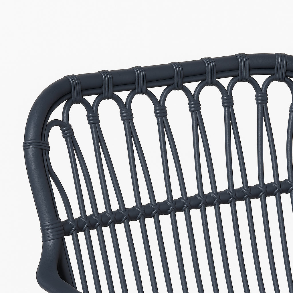 Set da giardino con divano, poltrone e tavolino in polipropilene effetto rattan - Meridiana - Antracite - BEST - 66468665164154