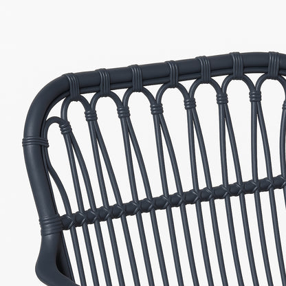 Set da giardino con divano, poltrone e tavolino in polipropilene effetto rattan - Meridiana - Antracite