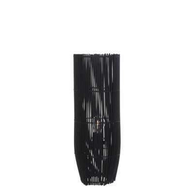 LAMPADA TAV. ARUSHA NERO H52 - Lampada da tavolo modello Arusha di colore nero, dimensioni: 17 x 17 x h. 52 cm. Bamboo, meta