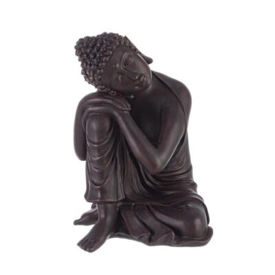 DECORAZIONE BUDDHA RIPOSO H31 - Decorazione a forma di Buddha a riposo, dimensioni: 24,5 x 22,5 x h. 31,4 cm. Resina e calce