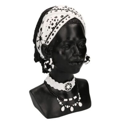STATUA IN RESINA BUSTO DONNA AFRICANA - Statua a busto donna realizzata in resina africana dimensioni: 18x20h30 cm.