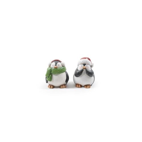PINGUINO BOMBOLONE - Decorazione natalizia Pinguino Bombolone, dimensioni 14,5x13x h.17 cm.