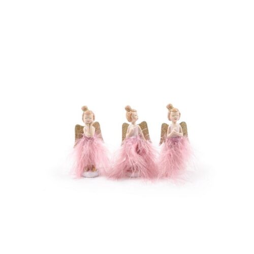 ANGELO BALLERINA - Decorazione natalizia Angelo ballerina realizzata in resina. Dimensioni 5,5x5,5x h.12 cm. Modelli assorti