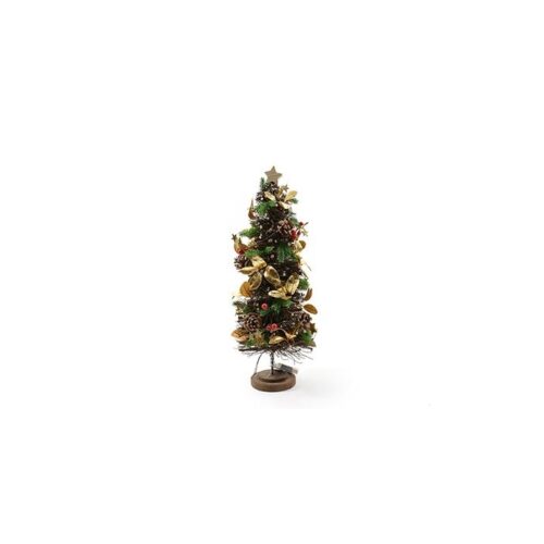 ALBERO CON LUCI - Decorazione natalizia albero con luci a LED, funziona a batteria. Dimensioni 20x20x h.60 cm.