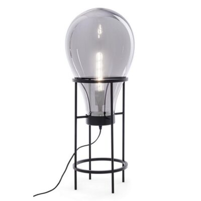 PIANTANA SHINE BULB 78 - Piantana realizzata in metallo e vetro a forma di lampada Bulb. Portalampada e27 max 40W. Lunghezza