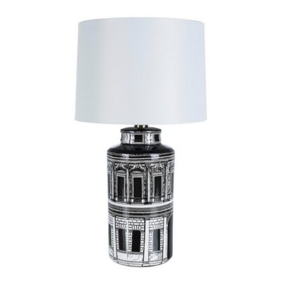LAMPADA DA TAVOLO LIBERTY - Lampada da tavolo Liberty realizzata in porcellana con paralume in poliestere. Portalampada da e