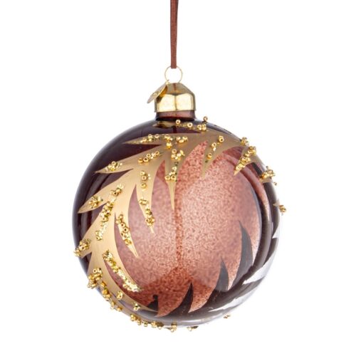 PALLA DI NATALE DETAIL - Decorazione natalizia sfera di natale Detail realizzata in vetro semi-trasparente con applicazioni