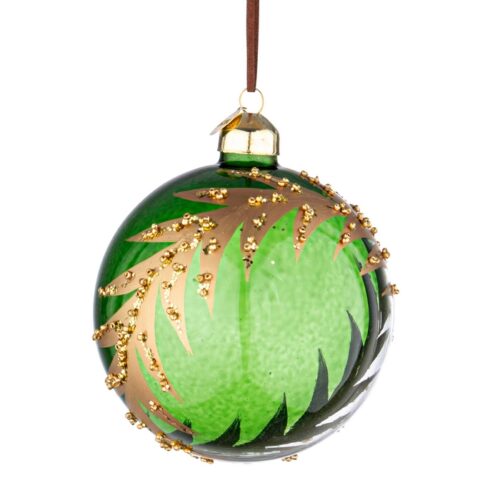 PALLA DI NATALE DETAIL - Decorazione natalizia sfera di natale Detail realizzata in vetro semi-trasparente con applicazioni