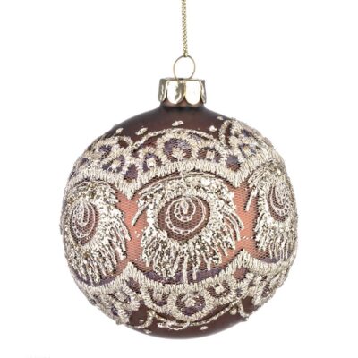 Palla di natale in vetro con medaglietta - Murano - Decorazione natalizia sfera di natale Murano realizzata in vetro.