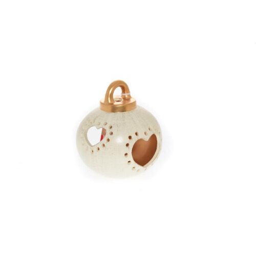 LANTERNA IN CERAMICA CUOR DI NATALE - Decorazione natalizia realizzata in ceramica Lanterna Cuor di Natale, dimensioni 13x h
