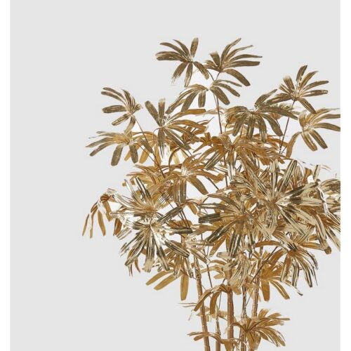 PALMA RAPISGR.LUSH-GOLD H167 - Pianta finta per decorazione Palma Rapisgr color oro, altezza 167 cm, con vaso.