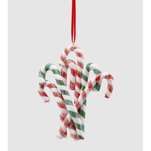 DECORAZIONE BASTON DI ZUCCHERO - Decorazione natalizia da appendere Baston di zucchero colorato realizzato in polipropilene,