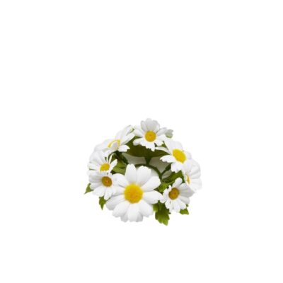 CORONA DECORATIVA DI MARGHERITE - Corona di fiori di margherita per decorazione o per girocandela. Fiori Real Touch.