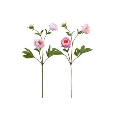 Ramo artificiale di peonia - Ramo di Peonia per decorazione con fiori real touch, modelli assortiti.