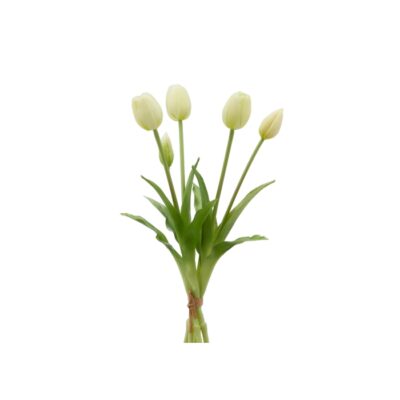 Buquet artificiale di tulipani - Bouquet di tulipani Olis, con 5 fiori real touch e foglie per decorazione.