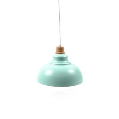 LAMPADA A SOSPENSIONE IN METALLO - Lampada a sospensione in stile scandinavo, in metallo e legno. Dimensioni diametro 29x20h