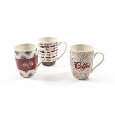 MUG IN PORCELLANA COFFEE BREAK - Mug Coffe Break realizzata in porcellana con decori assortiti. Dimensioni 12x8x10,5h cm.