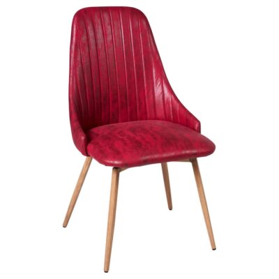 Sedia Terese giro 180 in pelle con gambe in legno - Sedia Terese in stile essential è la nuova sedia di Novità Home con gamb