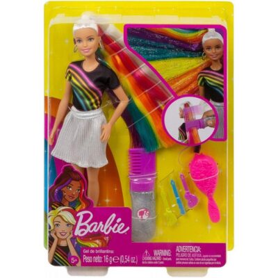 BARBIE CON CAPELLI ARCOBALENO - Barbie Bambola con Capelli Arcobaleno e tanti accessori, quello che oggi considerate come un